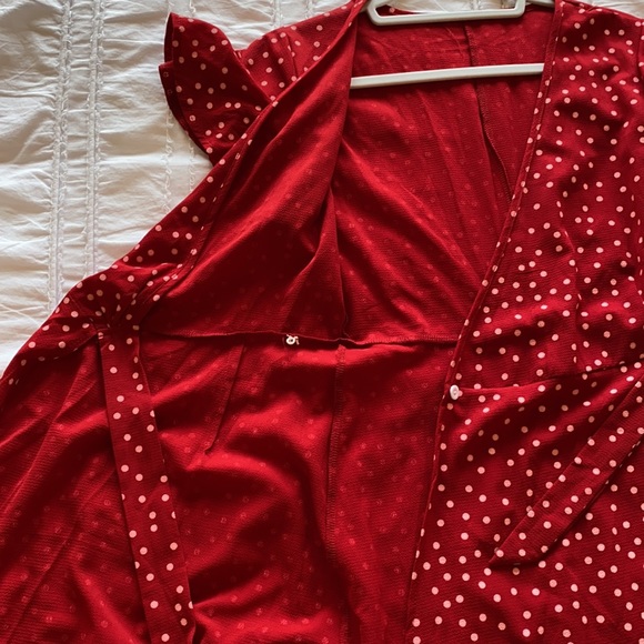 Red Polka Dot Wrap Dress Size small - Picture 8 of 8